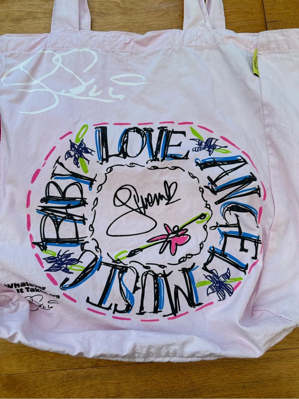 🎶LAMB🎶 Graphic Military Tote Bag LOVE ANGEL BABY MUSIC. - Picture 3 of 5